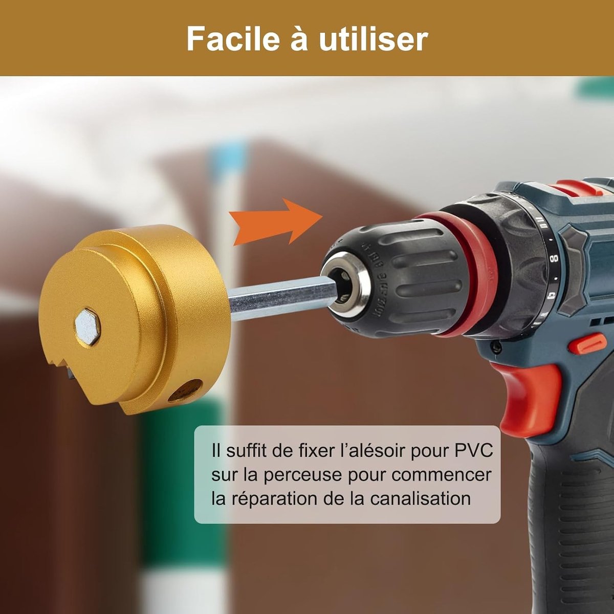 PVC Buis Reamer Kit voor Snelle en Eenvoudige Montage van PVC Fittingen, Perfect voor Loodgieterswerk (1-1/4")