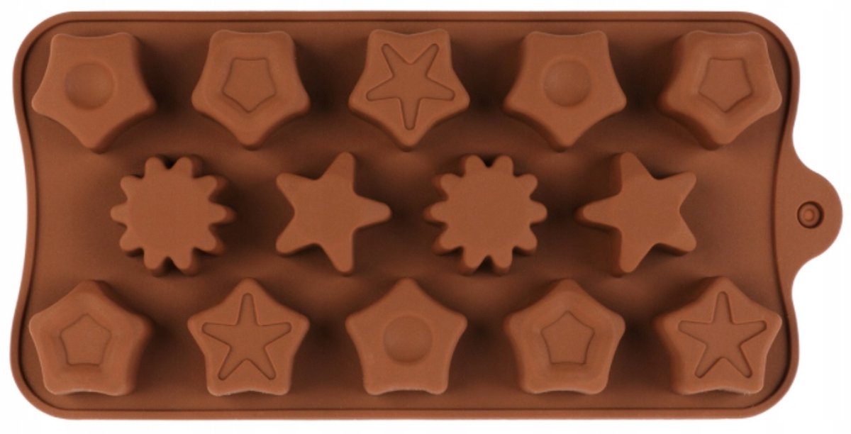 Siliconen Chocoladevorm Sterren - Pralines, Jelly's & IJsblokjes