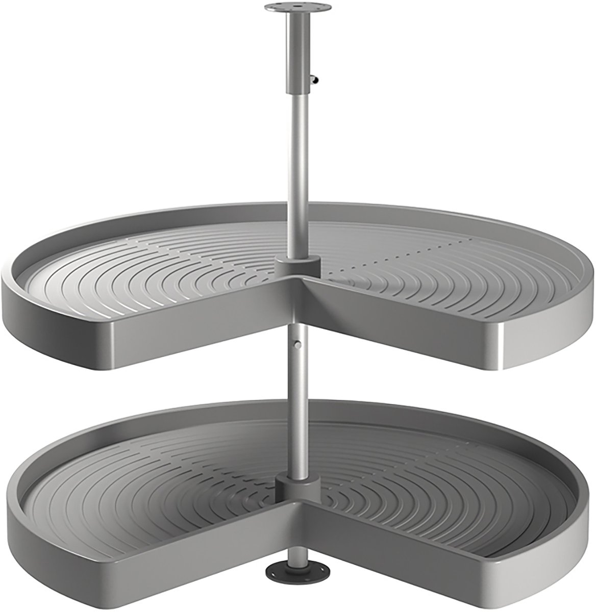 Emuca Set Shelvo draaiplateau set 3/4, voor 800mm module, Plastic en Aluminium, Grijs