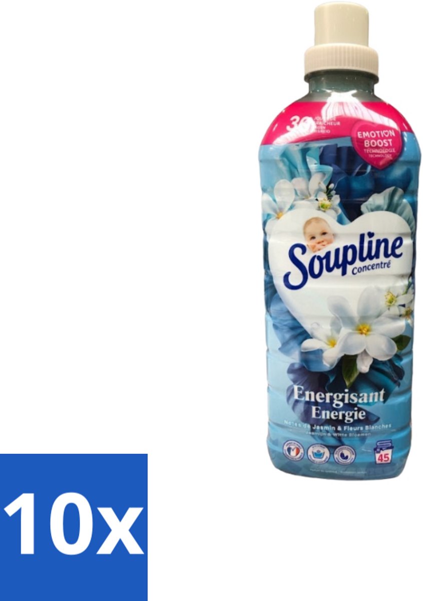 Soupline – Wasverzachter – Energie Jasmijn & Witte Bloemen – 950 ml - Bulkverpakking - 10 stuks