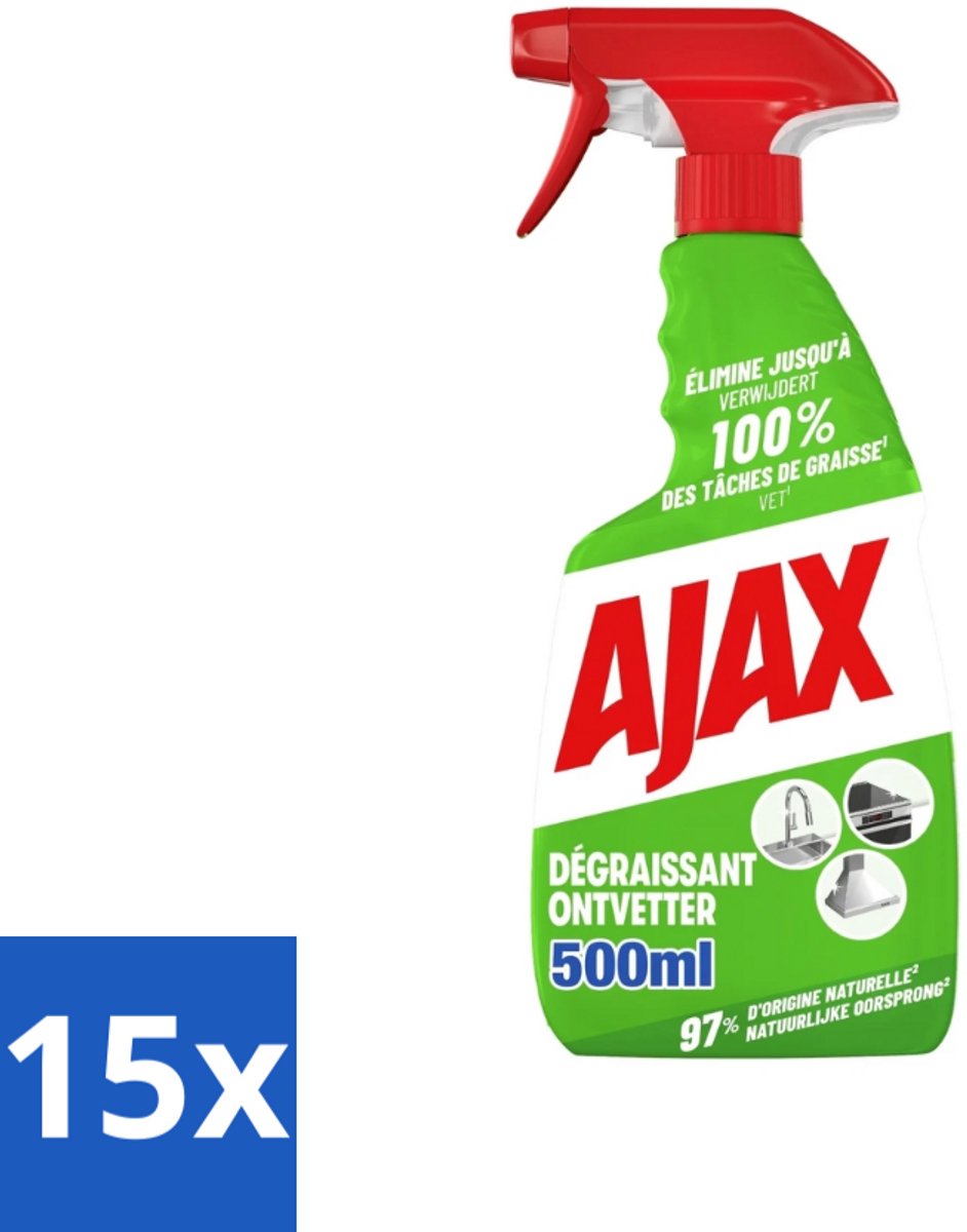 Ajax – Ontvetter Spray – 500 ml - Bulkverpakking - 15 stuks