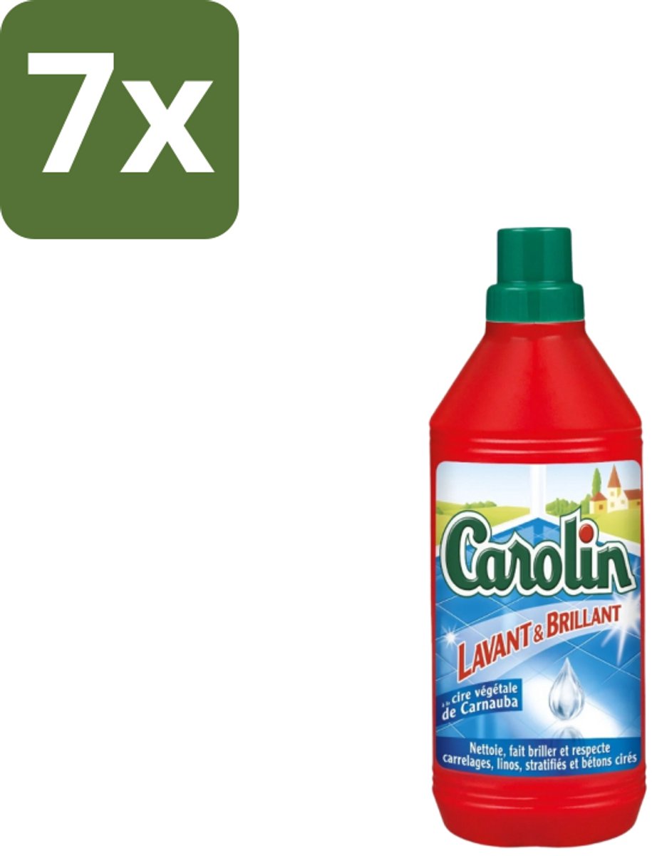 7 x Carolin – Vloerreiniger – Glans & Reiniger – 1000 ml - Vloerreiniger - Glans - Reinigen - Vloer Reinigen - Vloer Beschermen