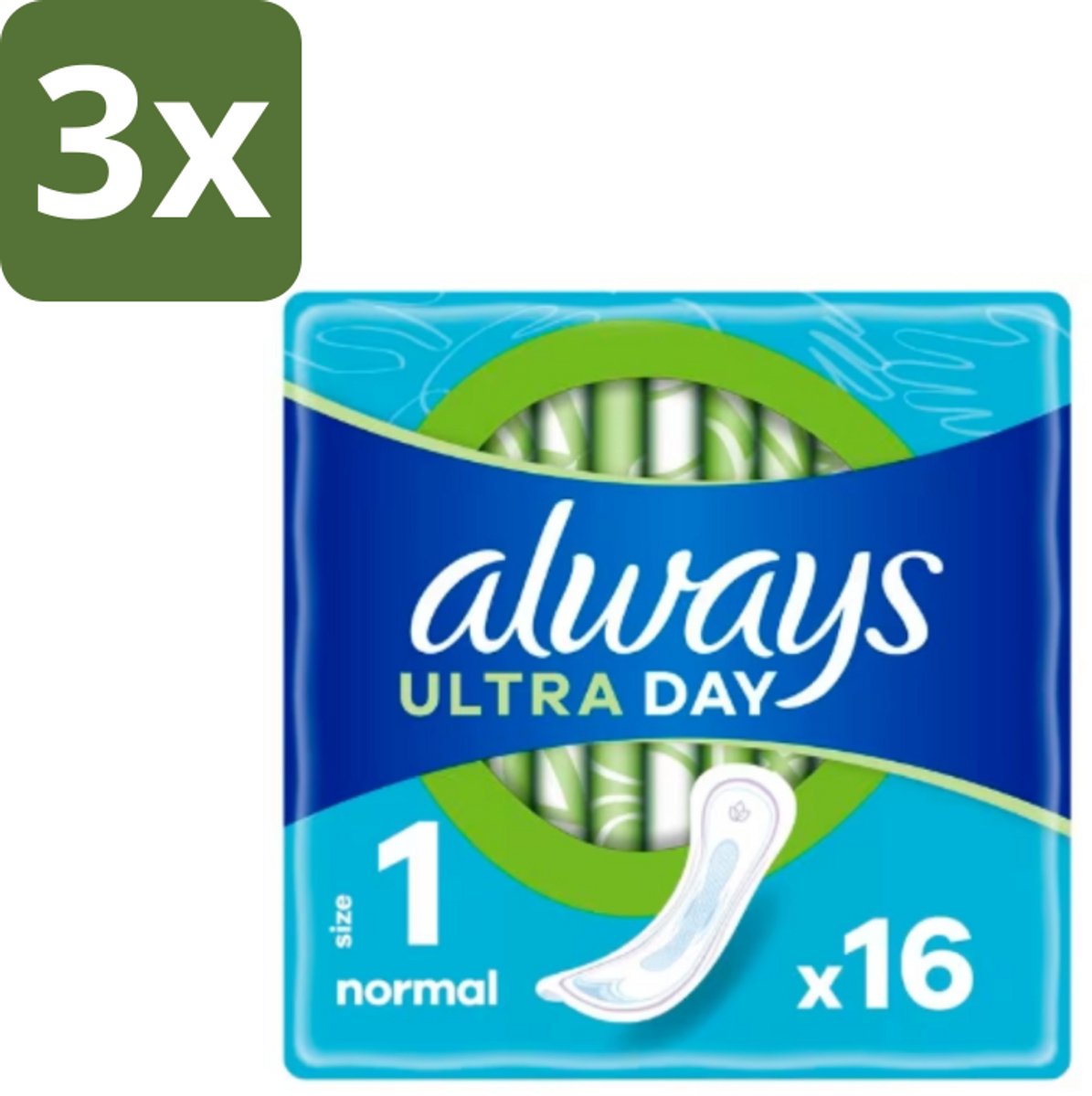 3 x Always – Maandverband – Ultra Normal – 16 Maandverbanden - Maandverband Normaal - Menstruatie Bescherming - Dagelijks Maandverband - Ultra Normaal Maandverband - Droge Maandverband