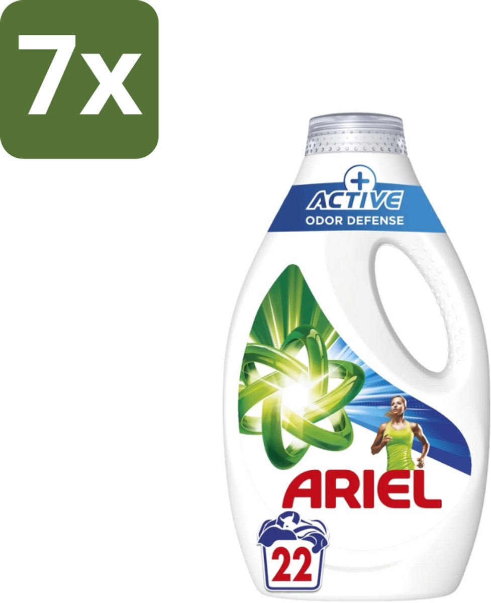 7 x Ariel – Vloeibaar Wasmiddel – Active Odor Defense – 990 ml – 22 wasbeurten - Geurverwijdering Was - Sportkleding Wasmiddel - Vloeibaar Wasmiddel - Geurbestrijding - Wasmiddel Voor Werkkleding