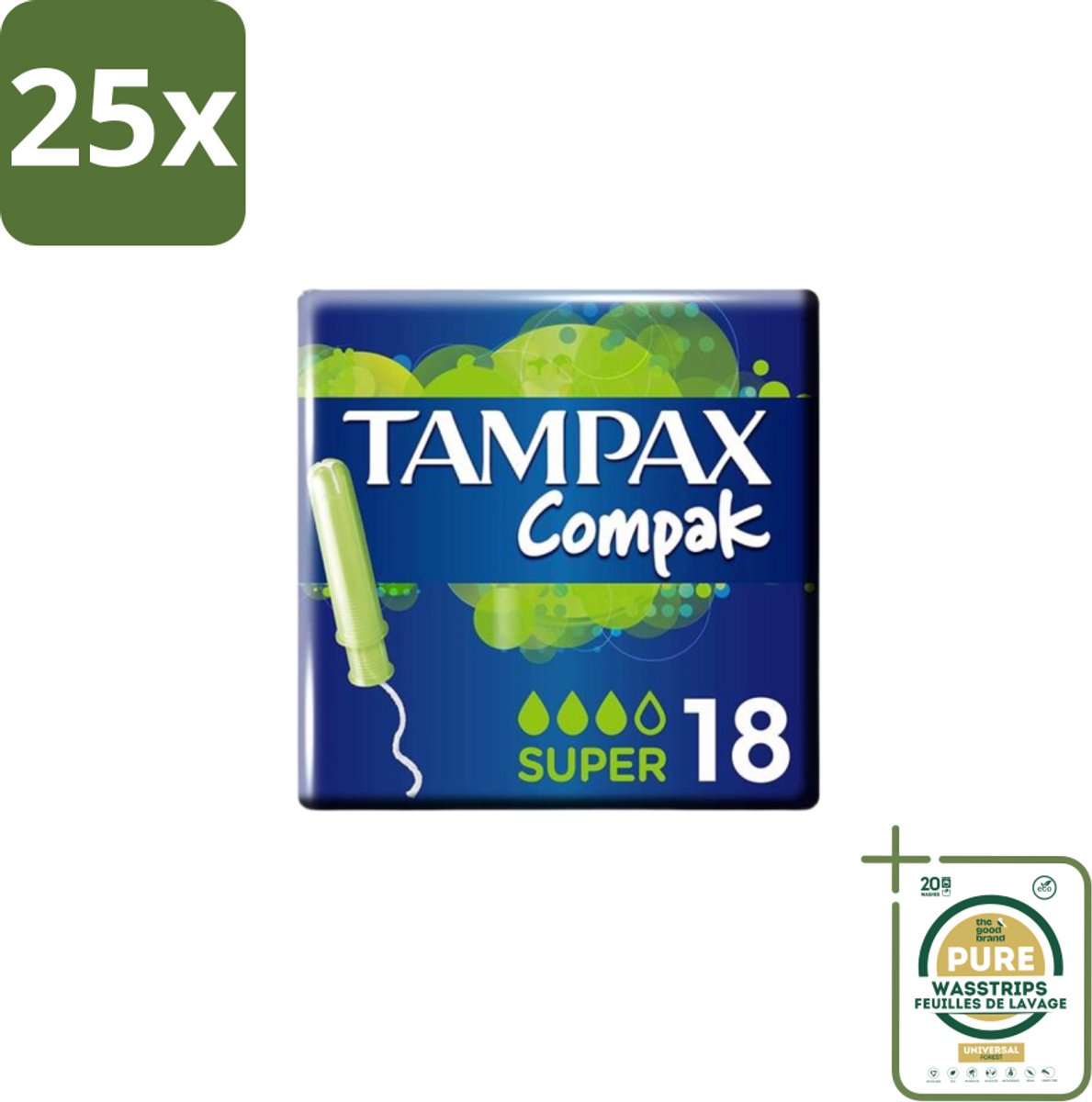 25 x Tampax Compak – Tampons – Super - Grootverpakking - Tampon - Menstruatie - Menstruatiebescherming - Hygiëne - Menstruatiecomfort