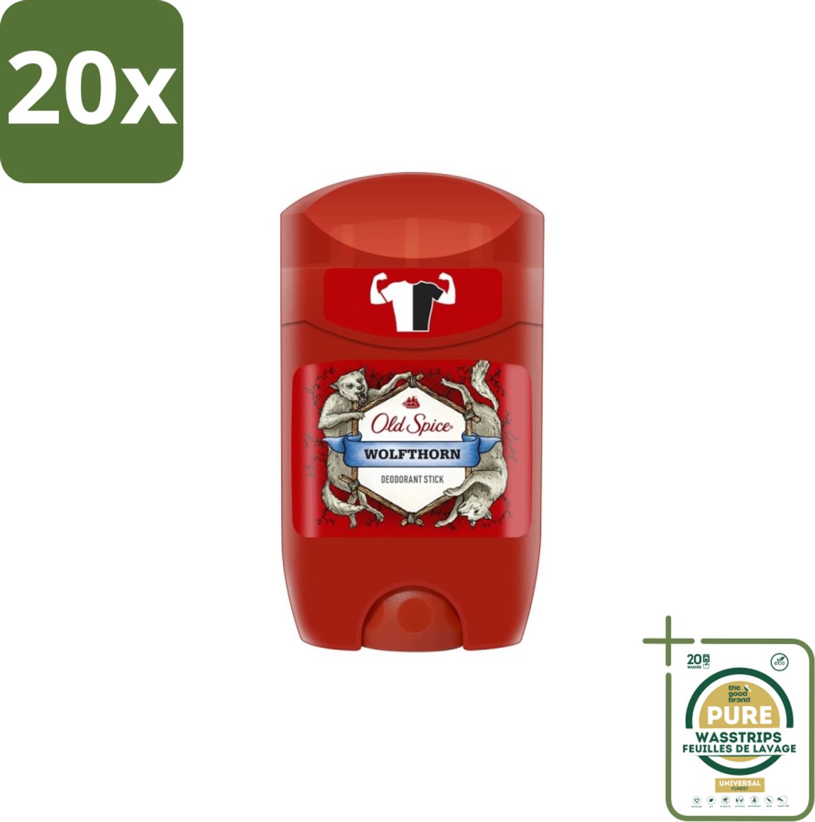 20 x Old Spice – Deodorantstick – Wolfthorn – 50 ml - Grootverpakking - Old Spice Wolfthorn - Deodorant Stok - Anti-geur - Frisheid - Geur