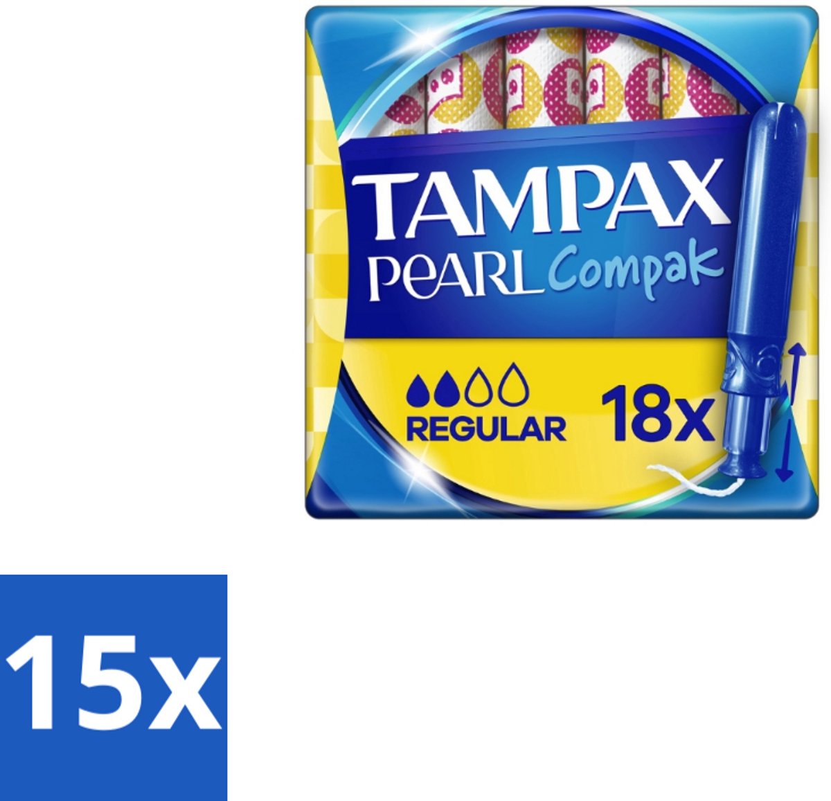 Tampax Pearl Compak – Tampons – Regular - Bulkverpakking - 15 stuks