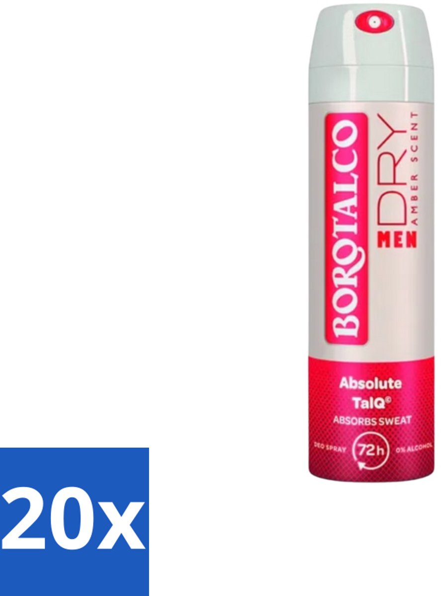 Borotalco – Deodorant Spray – Men Amber Geur – 150 ml - Bulkverpakking - 20 stuks