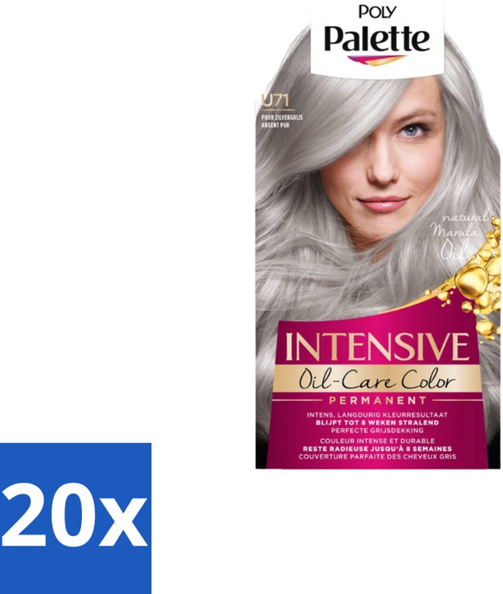 Poly Palette – Haarverf – U71 Puur Zilvergrijs – 115 ml - Bulkverpakking - 20 stuks