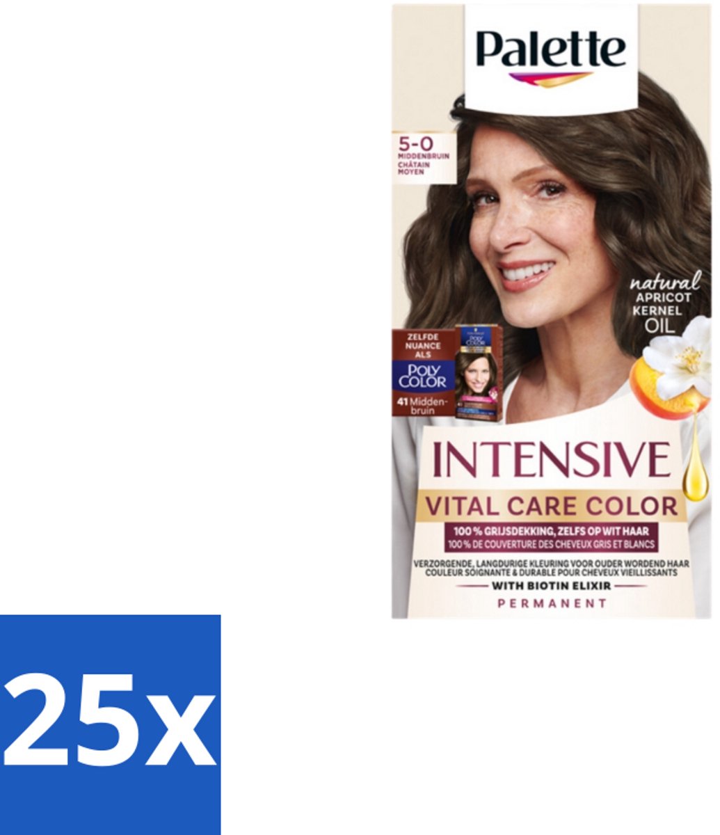 Poly Palette – Haarverf – 5-0 Middenbruin – 115 ml - Bulkverpakking - 25 stuks