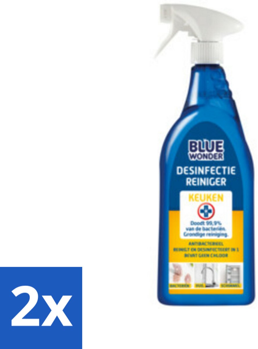 Blue Wonder Desinfectie Spray Keukenreiniger 750 ml - Voordeelverpakking - 2 stuks