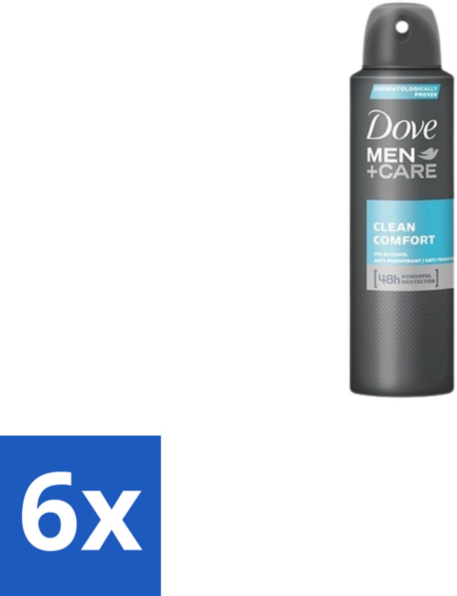 Dove Men+Care – Deodorant Spray – Clean Comfort – 200 ml - Voordeelverpakking - 6 stuks