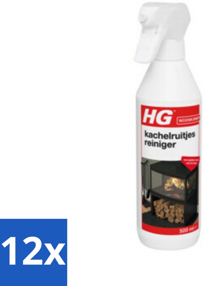 12 x HG Kachelruitjes Reiniger 500 ml - Kachelruitjes Reiniger - Roet Verwijderen - Haard Reiniging - Vuil Verwijderen - Kachel Schoonmaken