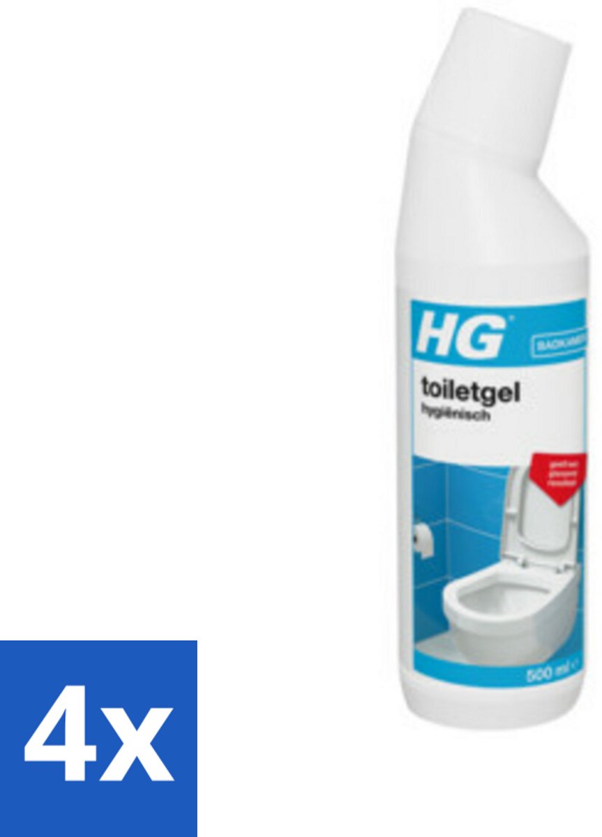 4 x HG Toiletgel Hygiënisch 500 ml - Toilet Schoonmaak - Toiletreiniger - Kalkverwijderaar - Toiletgel - HG Toiletgel