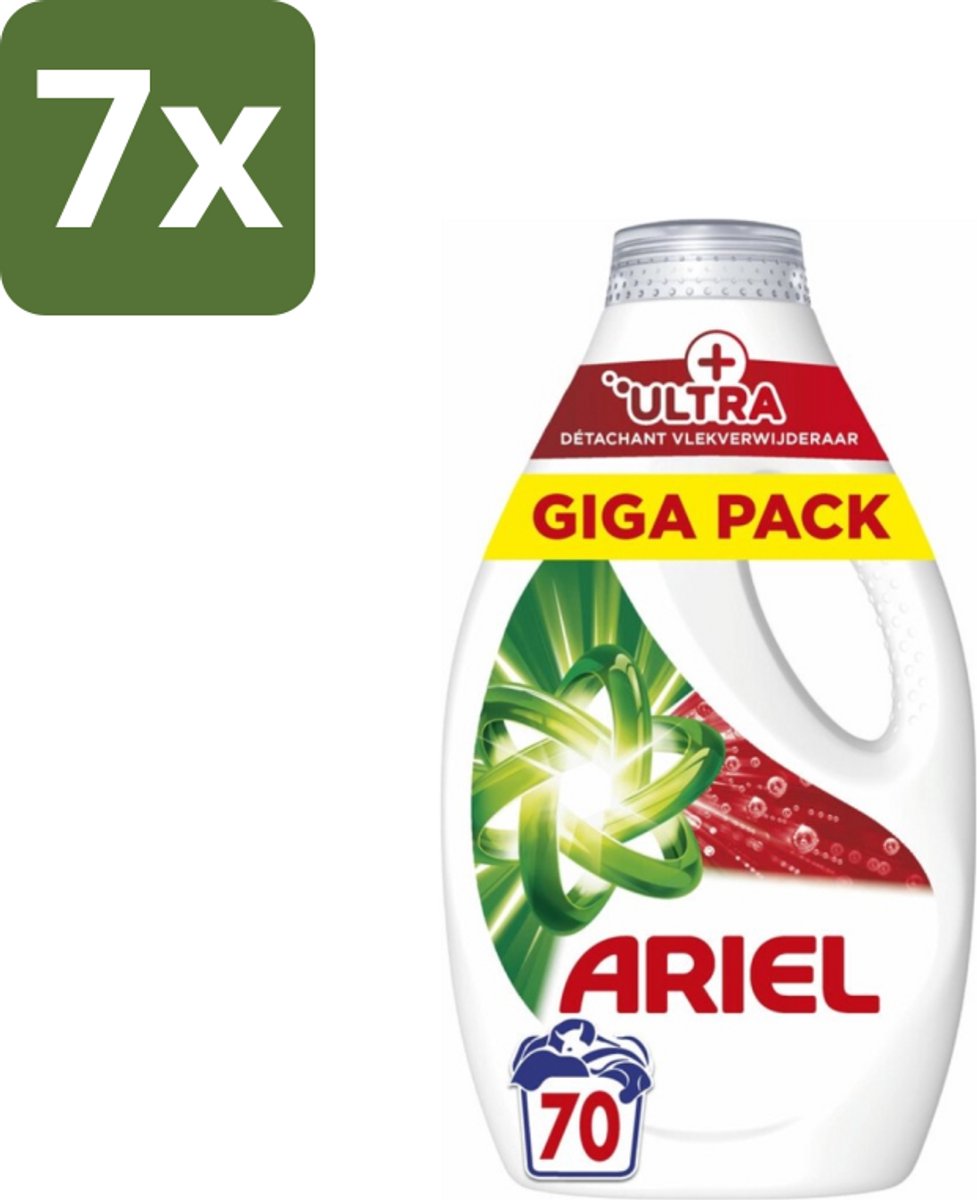 Ariel – Vloeibaar Wasmiddel – Ultra Vlekverwijderaar – 3150 ml – 70 wasbeurten - Bulkverpakking - 7 stuks