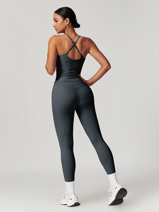 Currero Pilates Pak Dames - Yoga - Buttshaper - Gym - Fitness - Butt Lift - Bil Vergrotend - Heup Liftend - Yogakleding - Grijs XS — afbeelding 2