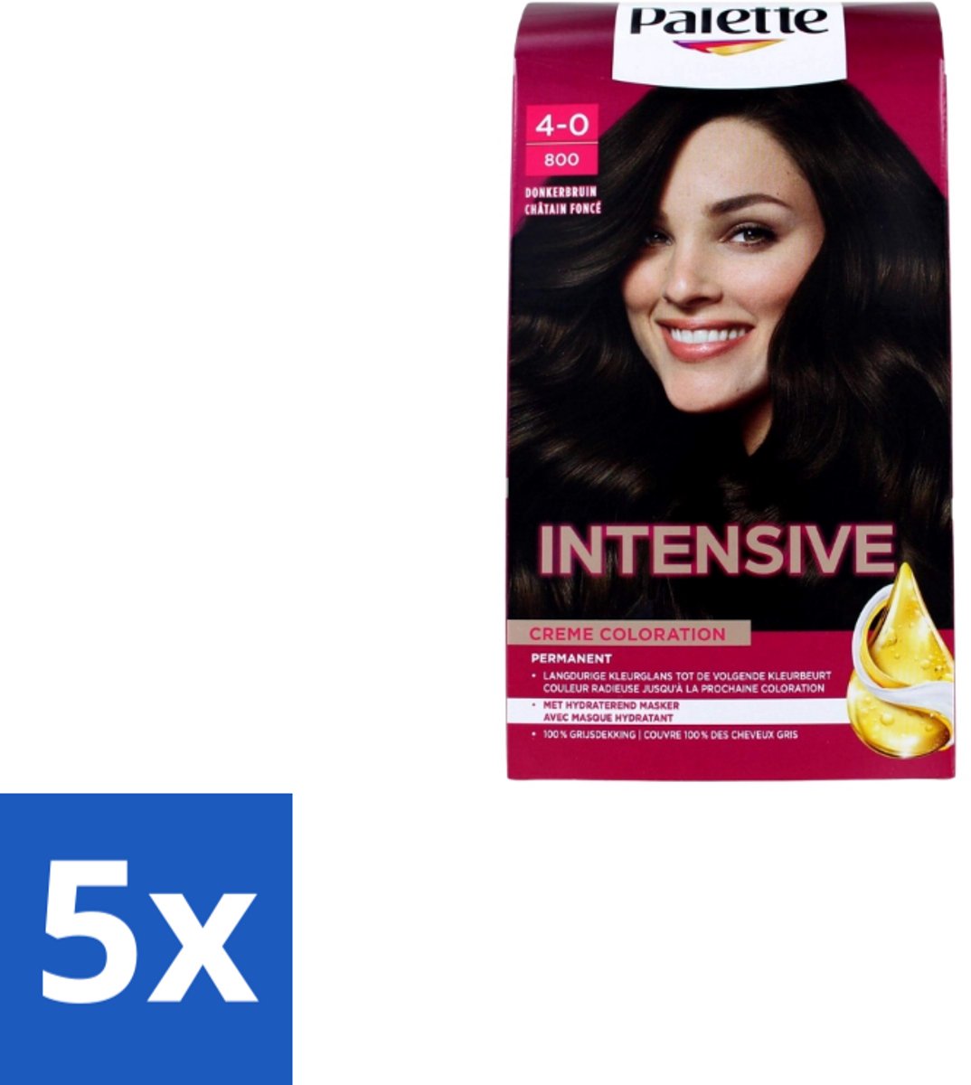 5 x Poly Palette – Haarverf – 750 Chocoladebruin / 3-65 – 115 ml - Haarkleur - Chocoladebruin - Permanente Haarkleuring - Haarkleuren - Haarverf