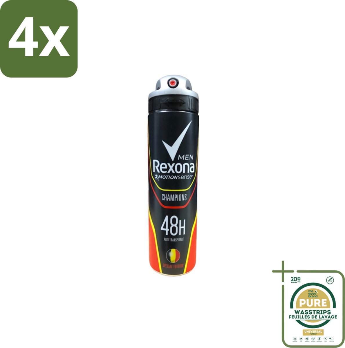 Rexona – Deodorant Spray – Champions – 150 ml - Voordeelverpakking - 4 stuks - Frisheid - Zweetbestendig
