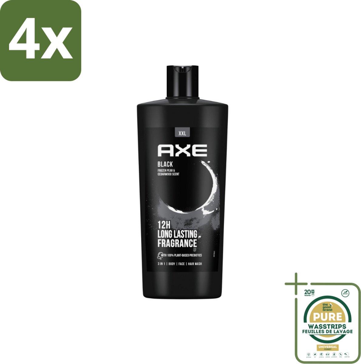 AXE – Douchegel – Black – 700 ml - Voordeelverpakking - 4 stuks - Douchegel black - Douchegel fris