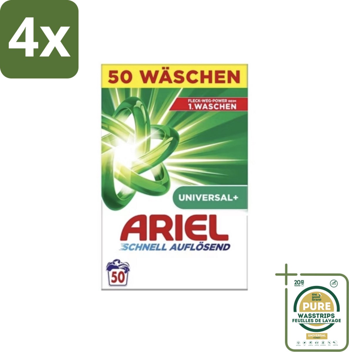 Ariel – Waspoeder – Original – 3 kg – 50 wasbeurten - Voordeelverpakking - 4 stuks - Waspoeder wit - Waspoeder 3 kg