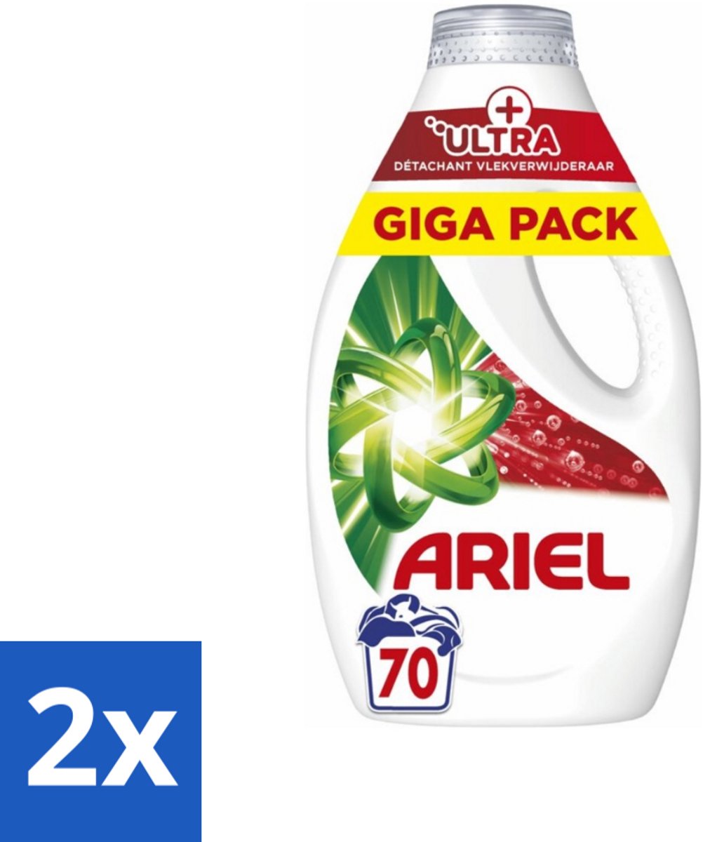 Ariel – Vloeibaar Wasmiddel – Ultra Vlekverwijderaar – 3150 ml – 70 wasbeurten - Voordeelverpakking - 2 stuks