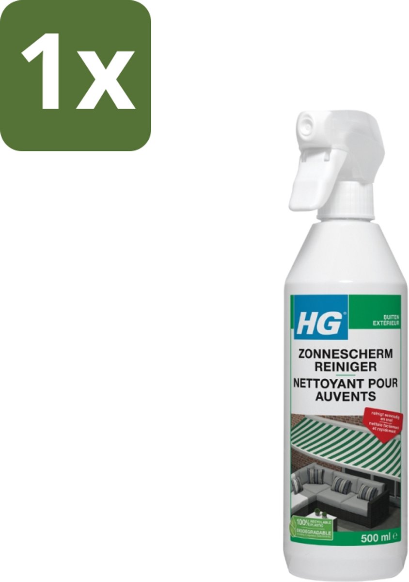 1 x HG Zonneschermreiniger 500 ml - Zonnescherm Reinigen - Buitenstoffen Reinigen - Zonnescherm Reiniger - Zonnescherm Reinigen Snel - Zonnescherm Reinigen Eenvoudig