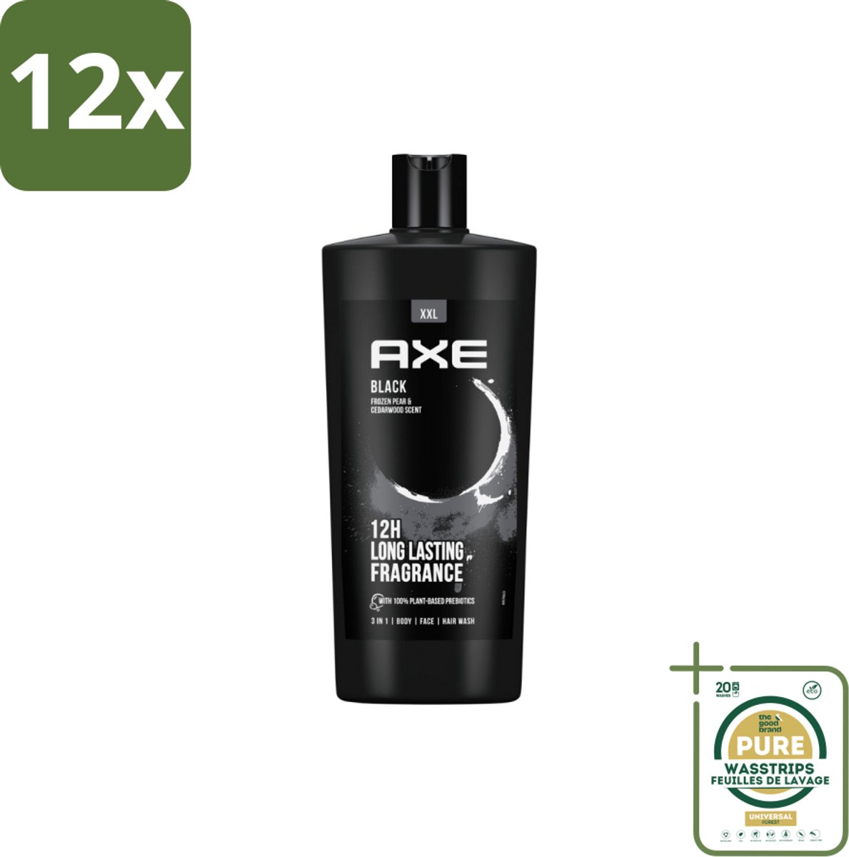 AXE – Douchegel – Black – 700 ml - Voordeelverpakking - 12 stuks - Douchegel black - Douchegel fris