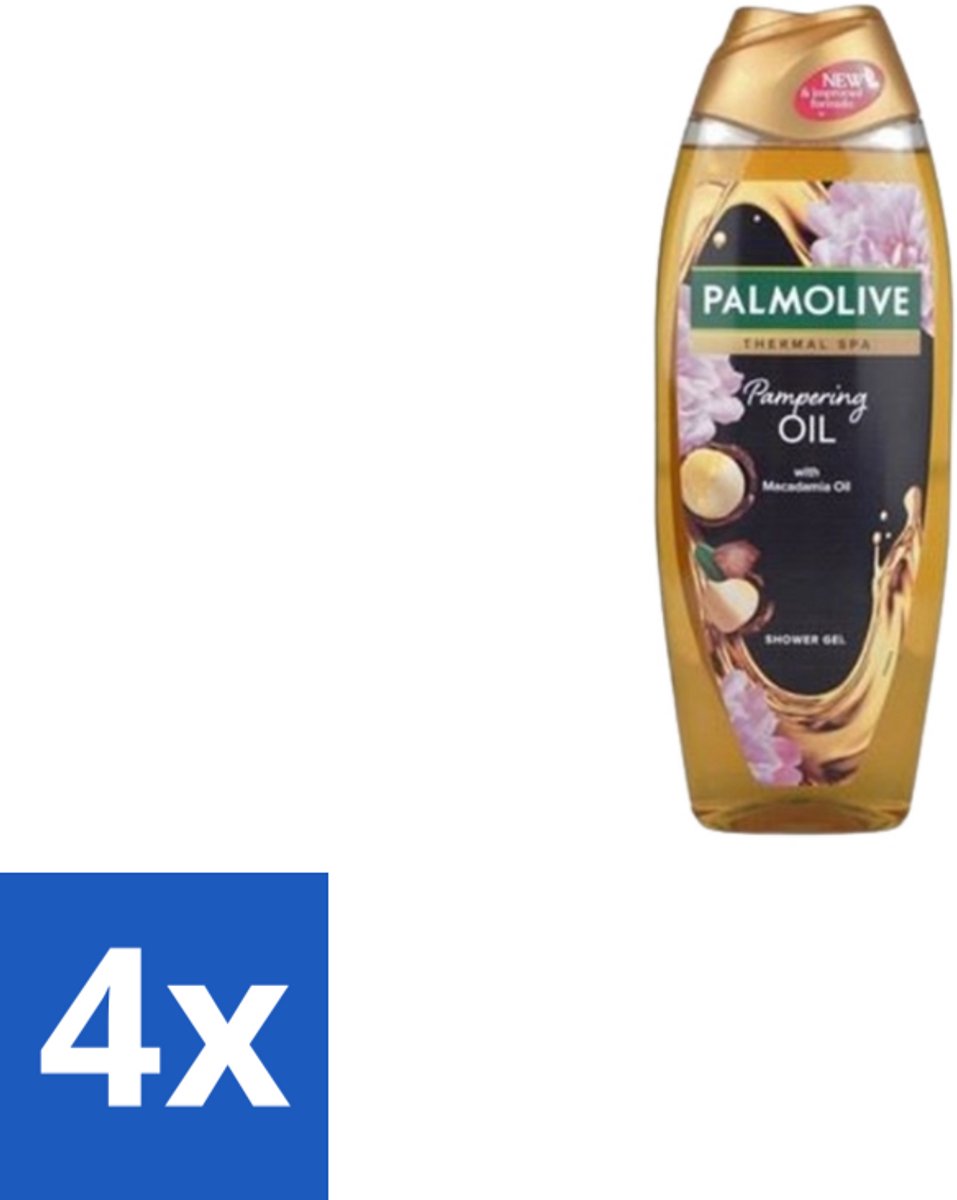 4 x Palmolive – Douchegel – Thermal Pampering Oil – 650 ml - Douchegel - Huidverzorging - Warme Douchegel - Voedende Douchegel - Aromatische Douchegel