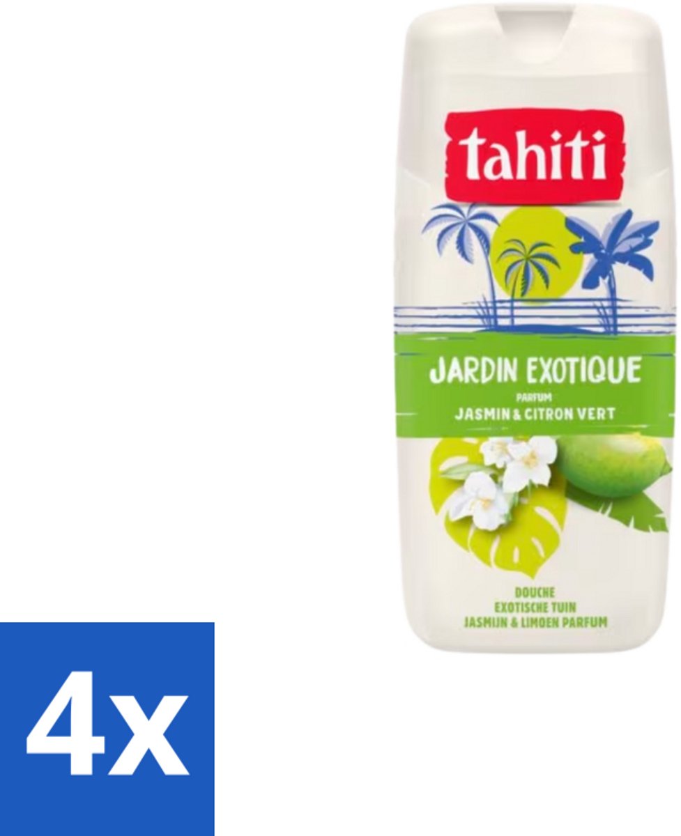 4 x Tahiti – Douchegel – Exotische Tuin Jasmijn & Limoen - 315 ml - Douchegel - Jasmijn - Limoen - Exotisch - Geur