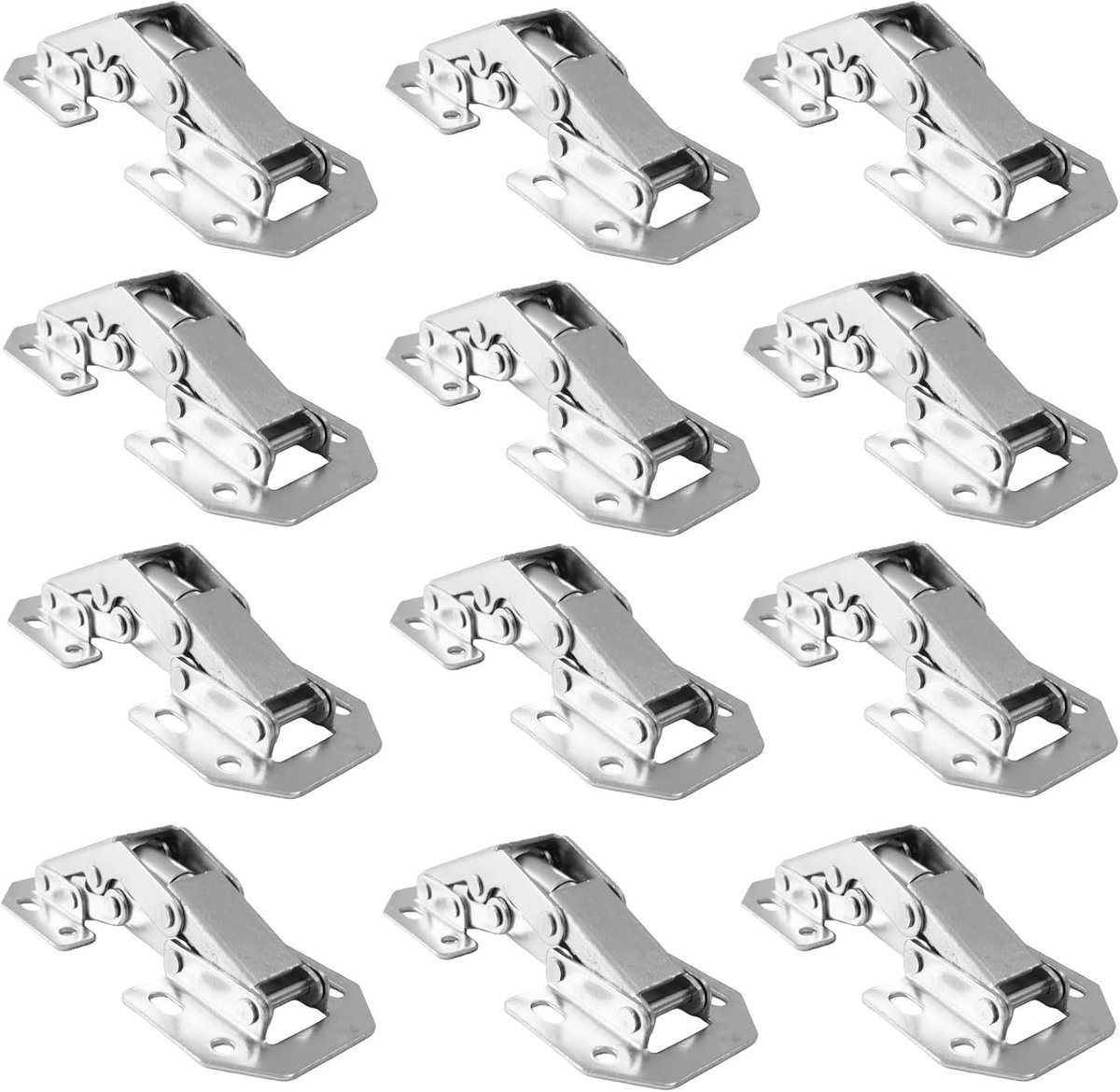 Set van 12 Scharnieren voor Louvre Deuren, 90 Graden Hinge, Ideaal voor Kasten, Meubels en Opbergoplossingen