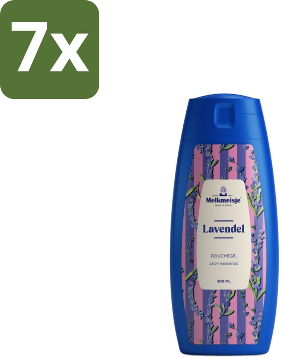 Melkmeisje – Douchegel – Lavendel – Zacht Huidgevoel – 300 ml - Bulkverpakking - 7 stuks