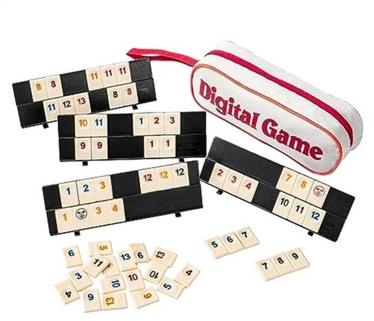 Mini Travel Rummy Set met 106 Speelstenen en Duurzame Opbergtas