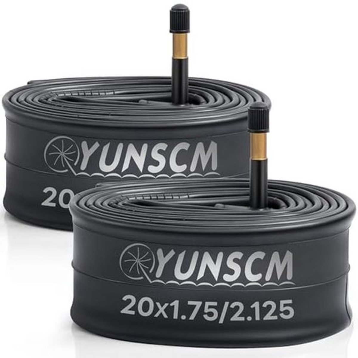 20 Inch Fietsbanden Set - 2 Stuks 20 x 1,75/2,125 AV48 mm Schrader-ventiel, Binnenbanden voor Fietsen