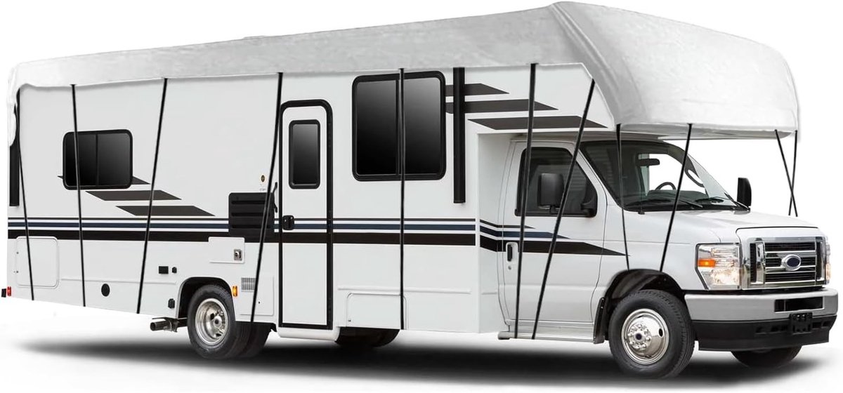 Motorhome Bescherming, Caravan Dakbedekking voor 700-750 cm, UV-, Zon-, Sneeuw- en Vorstbescherming (7-7.5 x 3 m)