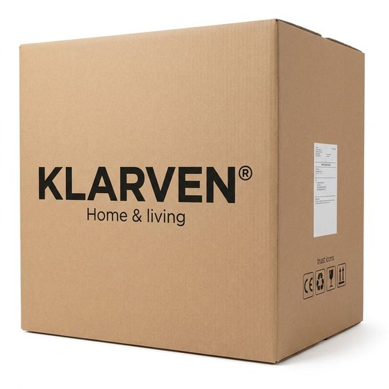 Klarven® Bolderkar Blauw - Opvouwbaar met Dak - Draagvermogen tot 150 kg, Verstelbare Duwstang, XXL-assen - Polyester - L 90 x B 50 x H 10 cm — afbeelding 4