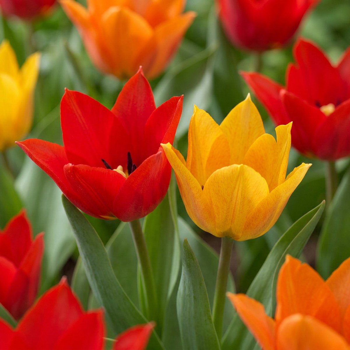 Green boutiQ - 100x Tulipa Praestans Mix - Tulipa Praestans Mengsel - Diversen - Voorjaarsbloeier - Bolmaat 8/9