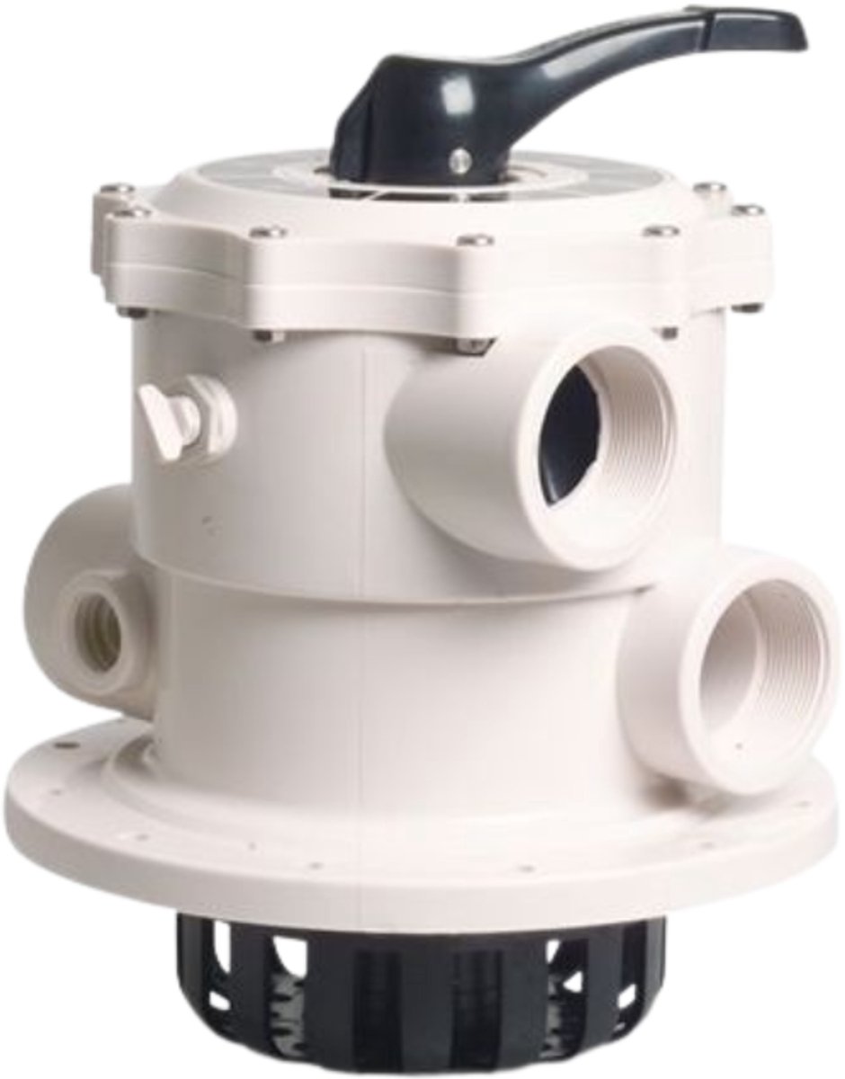 Pentair 6-weg klep 1 1/2" binnendraad wit voor top mount filter type 6-weg klemklep