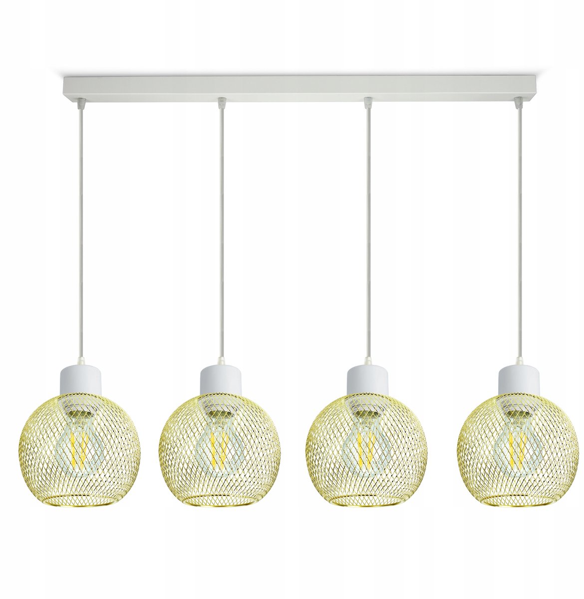 Gouden Globe Plafondlamp 4xE27 LED Verstelbaar - Stijlvolle Verlichting