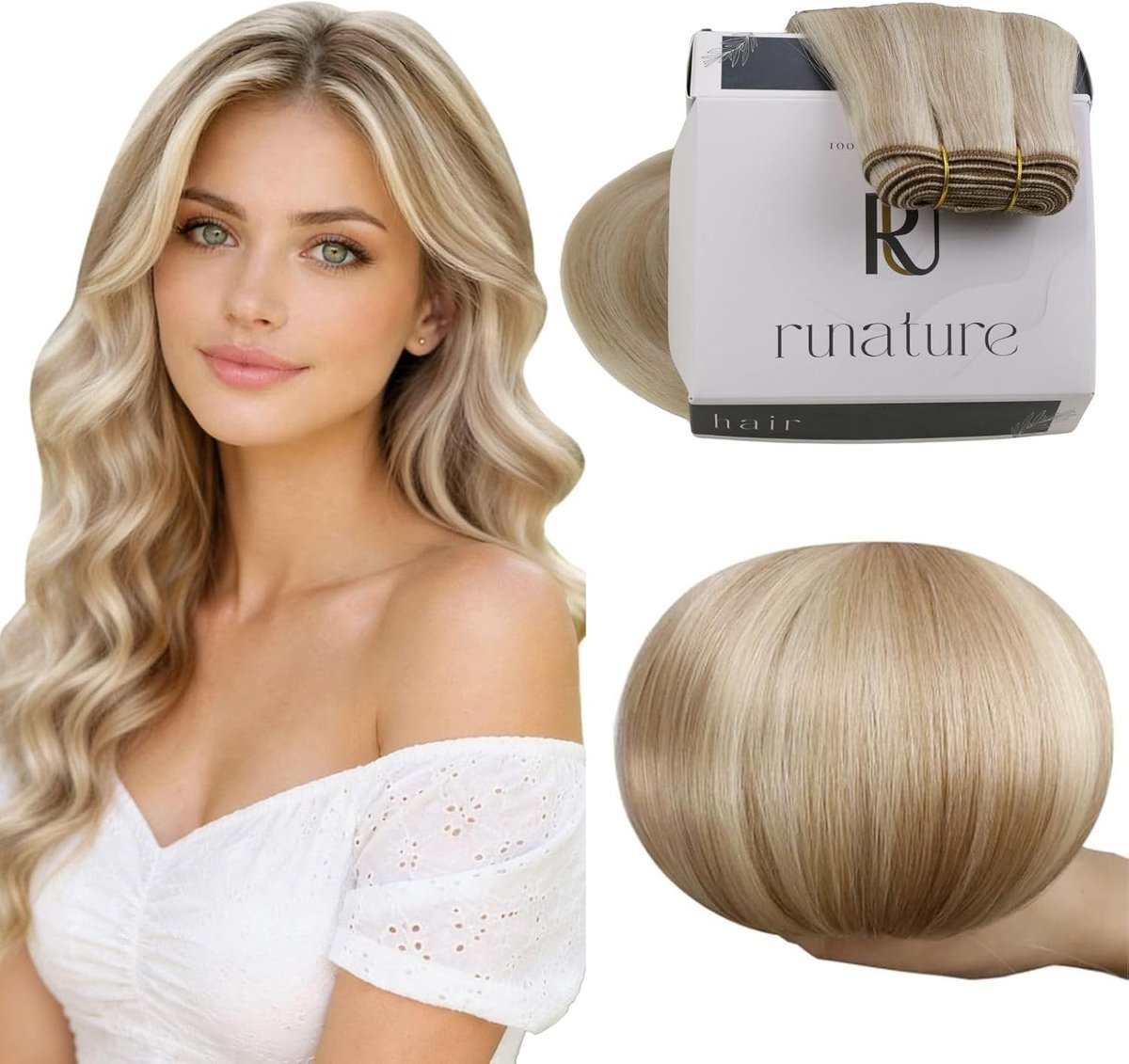 Haarverlenging Asblond en Platinablond van 60 cm, 100 g, Glad en Natuurlijk Uiterlijk