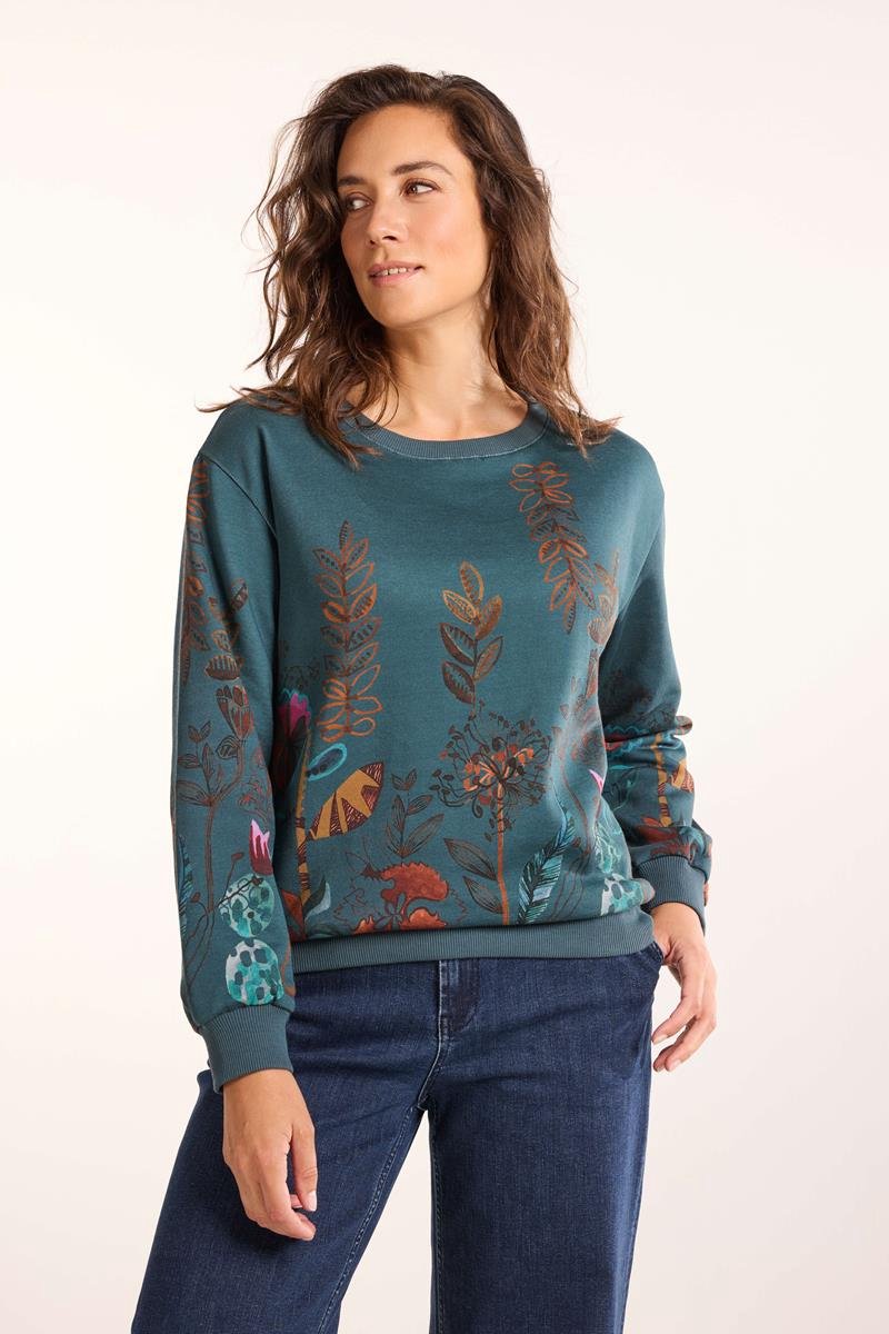 DIDI Dames Sweater Frame Green Mystara panel maat 34