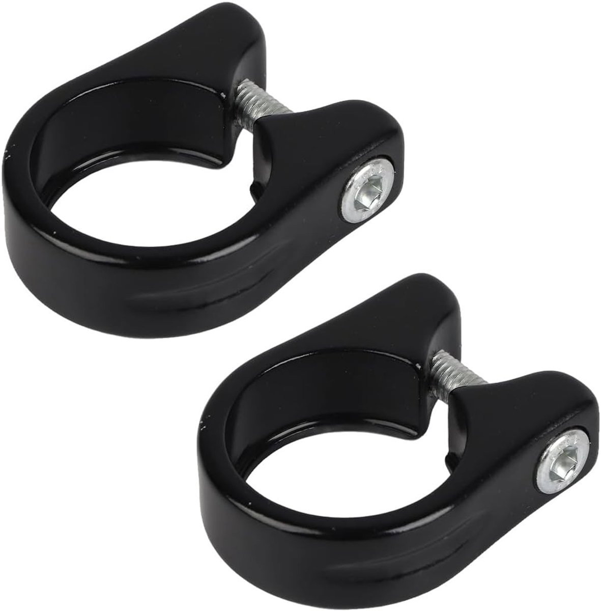 Aluminium Zadelpen Klem Set van 2 Stuks voor Fiets, Geschikt voor Racefietsen, Vouwfietsen en Mountainbikes, 3.2cm, Zwart