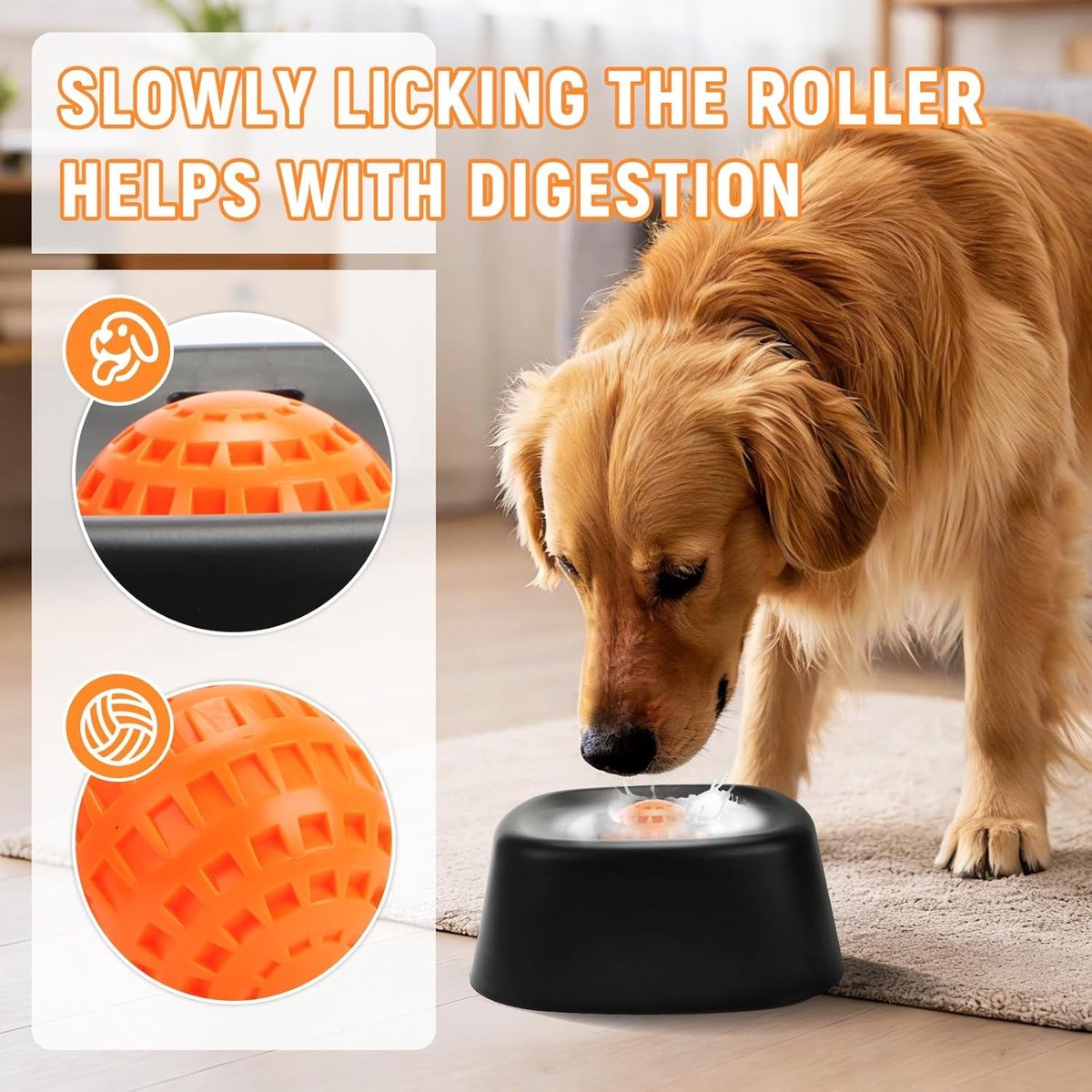 Slow Feeder Hondenbak voor vloeibare lekkernijen, antislip botbouillon Dog Lick Bowl, voor grote - ShopVlot