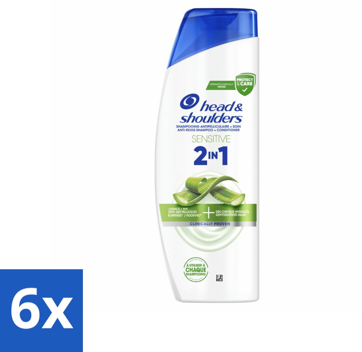 6 x Head & Shoulders – 2-in-1 – Sensitive – 300 ml - Anti-roos Shampoo - 2-in-1 Shampoo - Shampoo Tegen Roos - Hydraterende Shampoo - Dagelijkse Shampoo