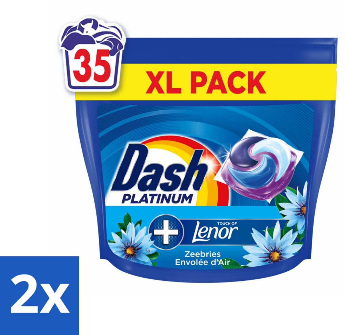 2 x Dash – Wasmiddelcapsules – 4in1 Pods Zeebries – 35 capsules - Wasmiddel - Wasmachine - Wasmiddel Pod - Frisse Geur - Wasmiddel Voor Kleding