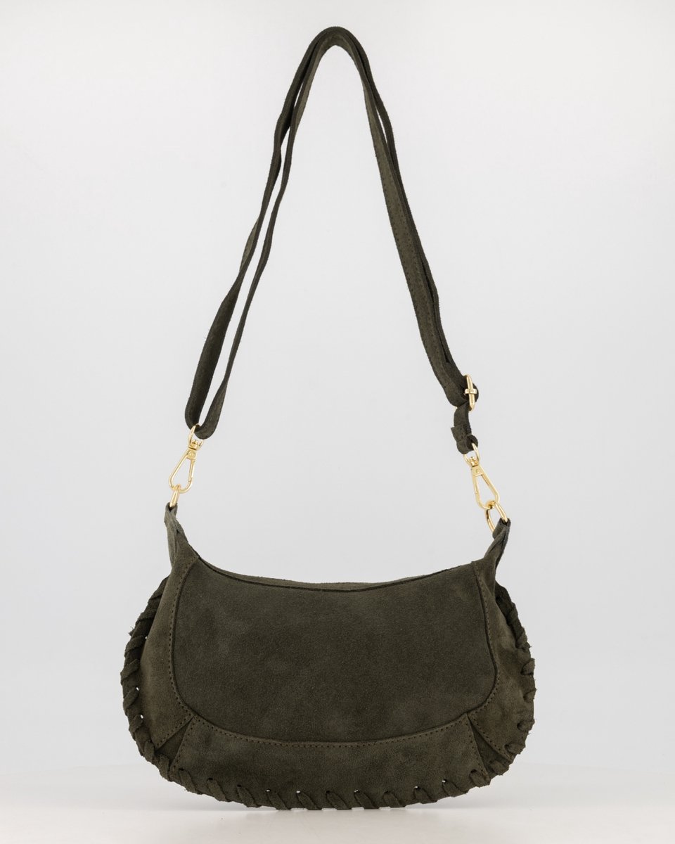 tas- groen - suède- crossbody - nieuw -hip