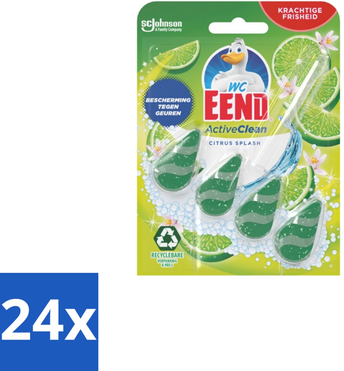 24 x WC Eend – Toiletblok – Active Clean – Citrus – 38 g - Toiletblok - Toilet Reinigen - Actief Schuim - Citrusgeur - Toilet Schoon