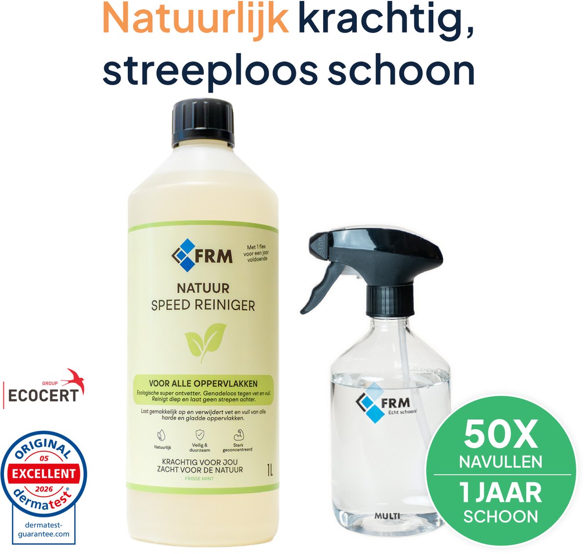 FRM Speed reiniger starterspakket - Krachtige Ontvetter - Vet & Vuil - Natuurlijk & Veilig - Voor Badkamer, Vloer, Keuken en meer..
