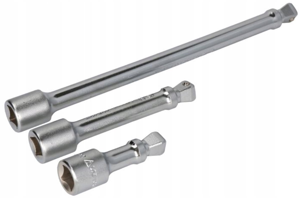 3-delige dopverlengset 1/2" 75mm & 125mm met kogelkop
