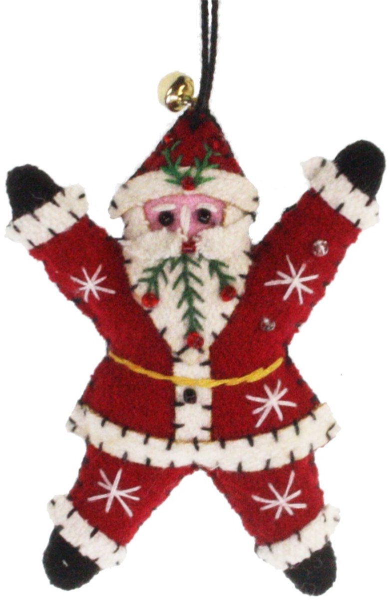Kerstmannetje rood/ wit, vilt 7x2x9cm