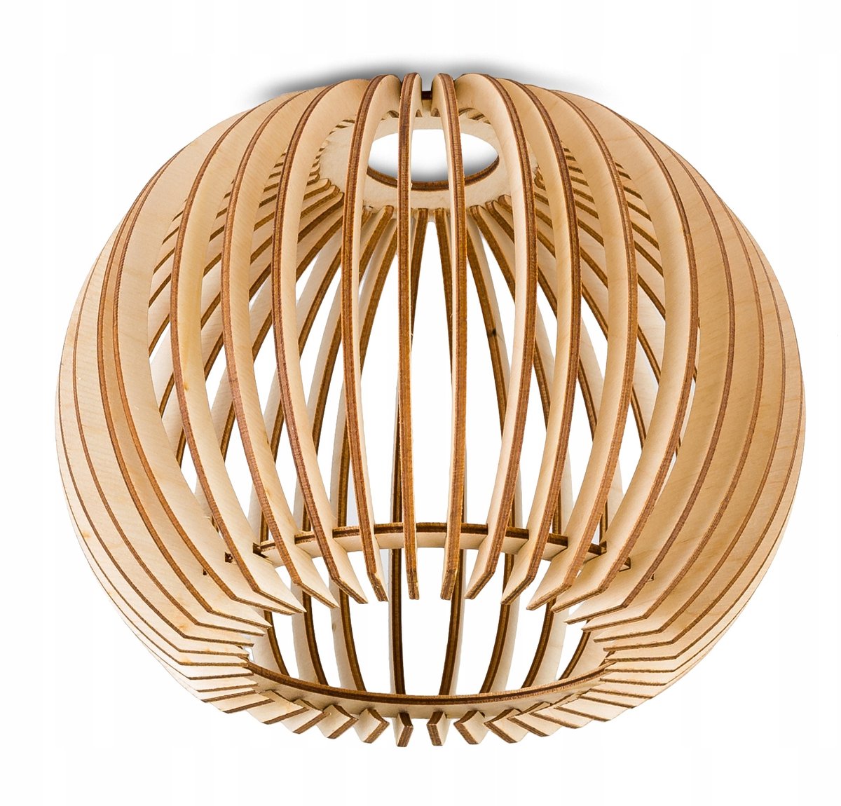 Houten Lampenkap E27 Loft Bol 40cm - Natuurlijk Hout